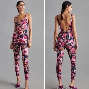 Anthropologie Floral Sweetheart Jumpsuit Medium